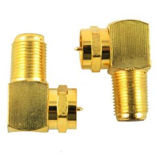 2 pcs/set RIGHT ANGLE Screw-On Coaxial Cable Adapter F CONNECTOR Plugs