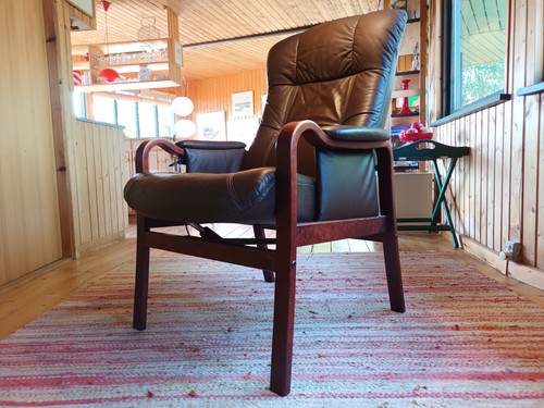 Sessel Vintage 60er Relaxsessel Easy Chair Westnofa Rykken Ära Leder Danish 2 - Picture 3 of 11