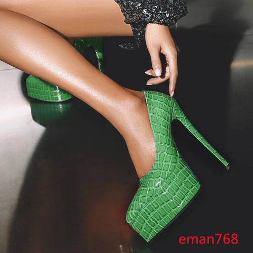 Fashion Women Platform High Heels Pumps PARTY Dress Shoes Stiletto Big Size 5-16 - Picture 12 of 23