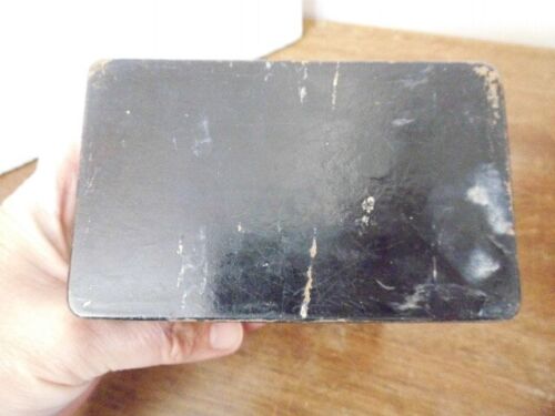 Paper Mache Box Antique Black Lacquer - Picture 5 of 7