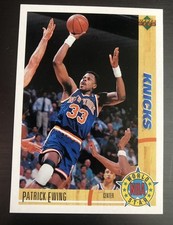 1991-92 Cubierta Superior Patrick Ewing #193 NBA Estrella Mundial Salón de la fama Versión Italiana ¡RARO!