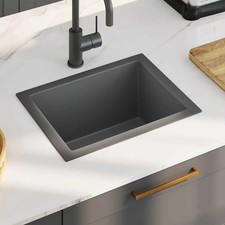 sink handmade stainless steel black
