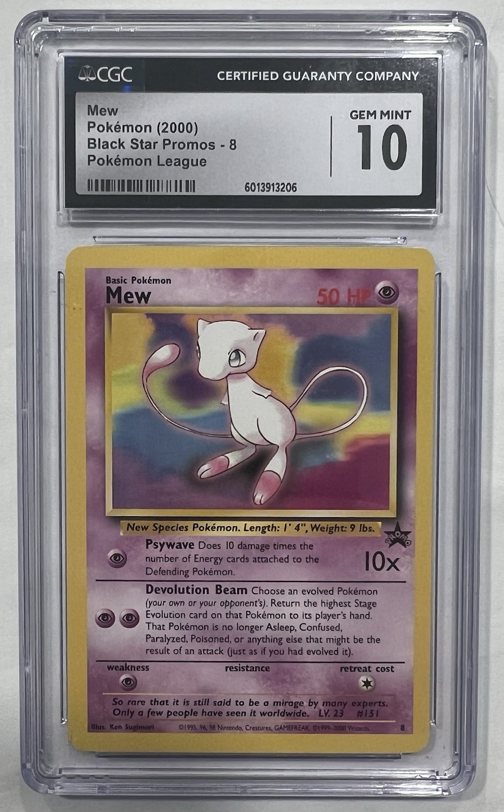 Pokémon Mew #8 Black Star Promos CGC 10 Gem Mint Promo 2000