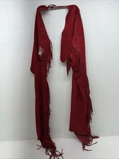 NOS Red Whitman Show Chaps With Fringe XL Adjustable Waist 40  I-66