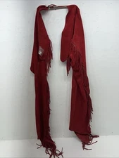 NOS Red Whitman Show Chaps With Fringe XL Adjustable Waist 40” I-66