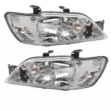 For 02-03 Lancer Front Halogen Headlight Headlamp Head Light With Bulb Set Pair