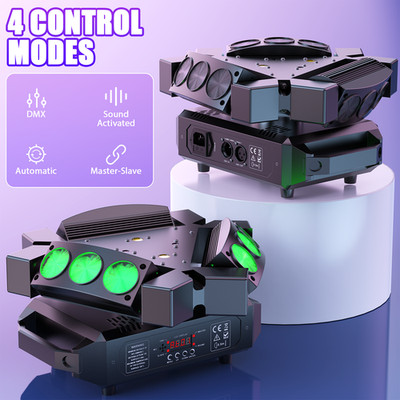 2X 9LED Stage Light RGB Beam Spider Bird Moving Head DMX512 DJ Club Bar Party US