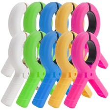 10 Pack Large Beach Towel Clips for Beach Chairs Plastic Towel Holder Clothes...