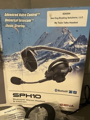 Sena SPH10 Bluetooth Stereo Headset Intercom Complete w/ Box Accessories Tested