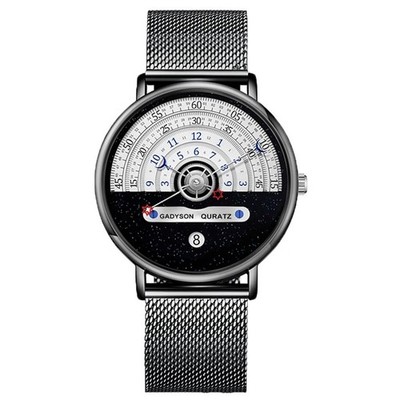 Unique Business Men Watch Fashion Auto Date Stainless Steel Strap Quartz