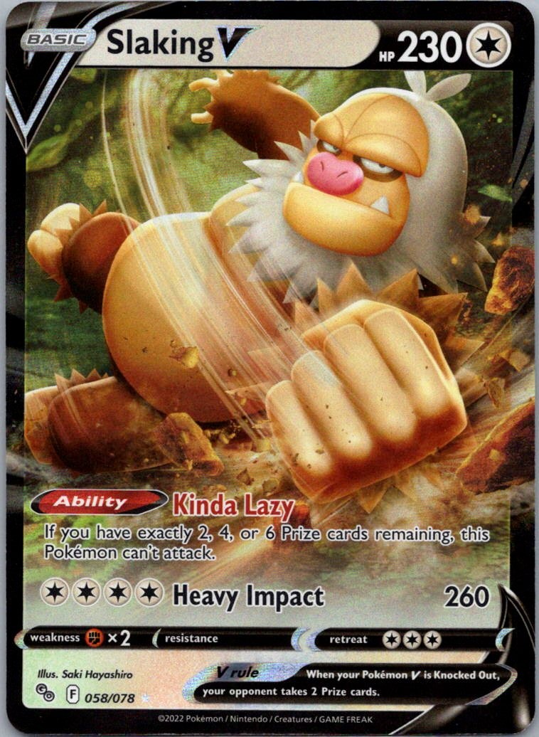Pokemon TCG Slaking V 58/78 Pokémon GO Holo NM