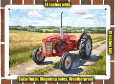 Metal Sign - 1968 BMC Mini Tractor Watercolor - 14x10