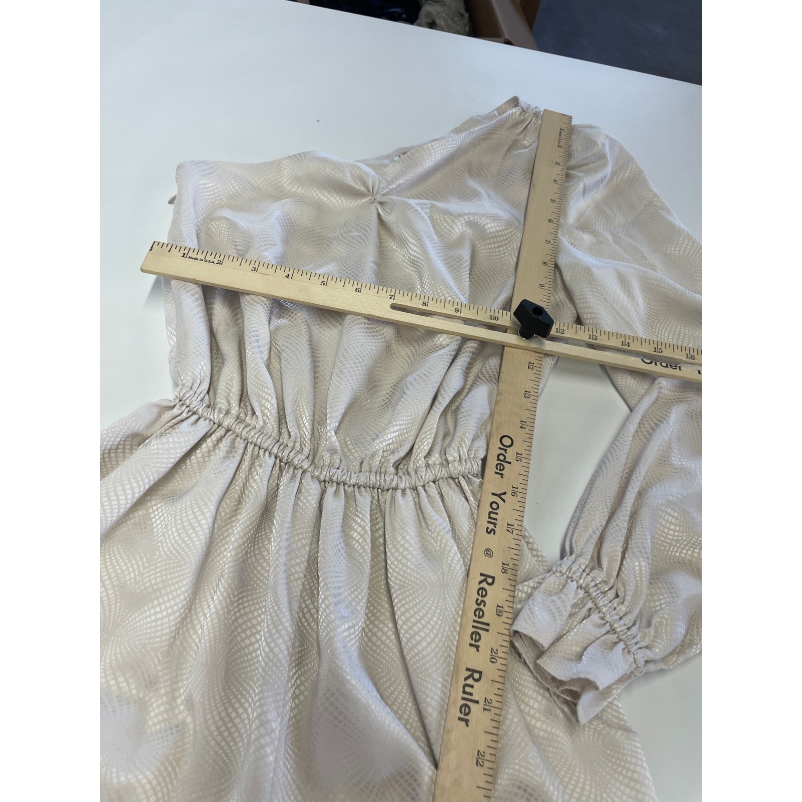 Love, Whit by Whitney Port Jumpsuit Womens 4 Ivory Jacquard One Shoulder Stretch