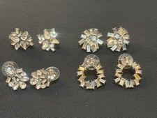 4 Set Lot of Baublebar Rhinestone Earrings Pierced Posts Fashion Costume READ