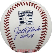 Jack Morris Signed Autographed Hall of Fame ML Baseball Inscribed HOF 18 TRISTAR