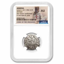 Kingdom of Armenia AR Tram Levon I (1198-1219 AD) AU NGC
