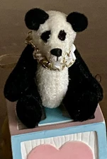 Miniature Dollhouse Artist Tiny Fully Jointed Panda 3” Bear So CUTE
