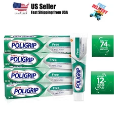 Zinc Free Denture and Partials Adhesive Cream, 2.4 ounce Pack of 4