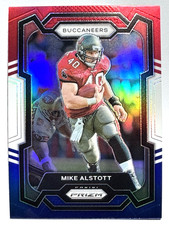 MIKE ALSTOTT Buccaneers 2023 Panini Prizm RED, WHITE, & BLUE PARALLEL Card #280