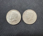 Lot of 2 Different 40% Silver Kennedy Half Dollars 1969-D