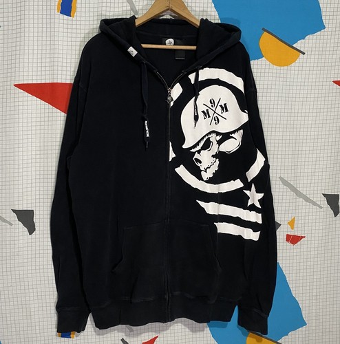 Vintage Metal Mulisha Hoodie 2XL Skull Y2K Grunge Goth Skater Zip Up