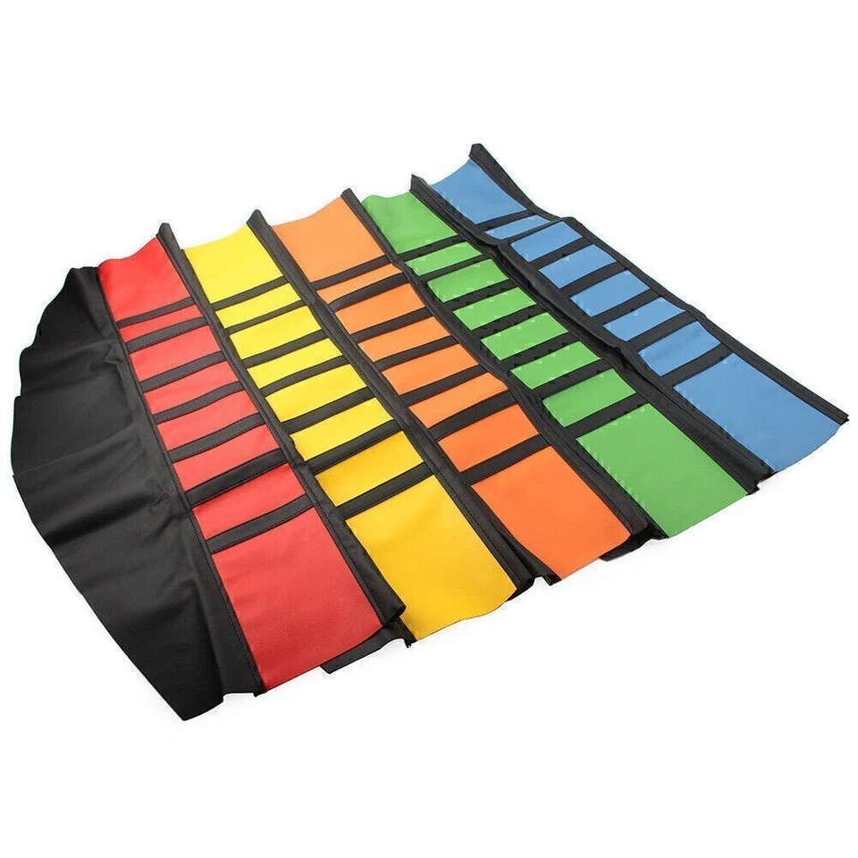 Motorcycle Pro Ribbed Rubber Gripper Soft Seat Cover For Honda Yamaha Suzuki - Image 2 of 4