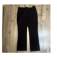 Nine West Women's Black Dress Pants Stretch Flat Front Zip Button Polyester Ble…