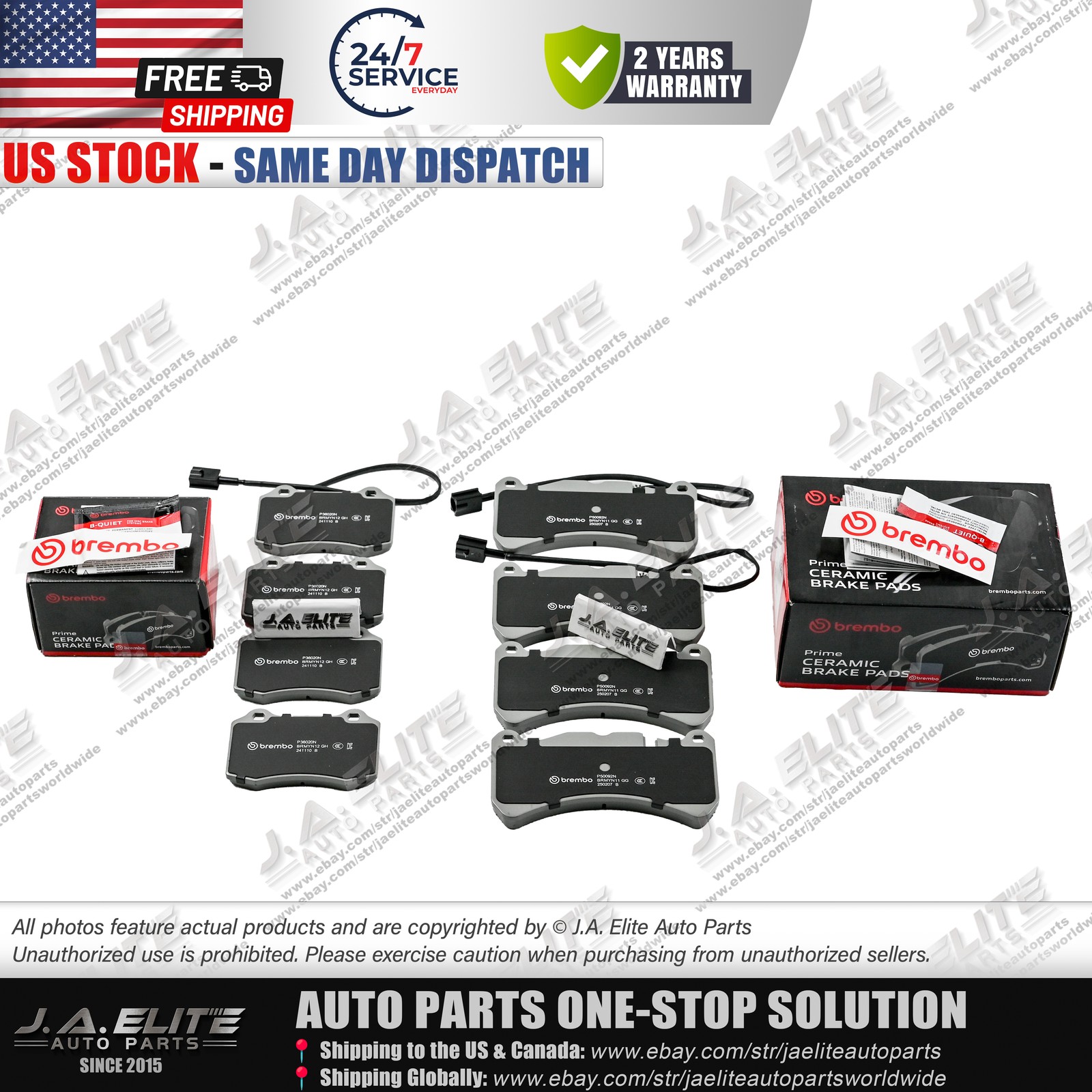 Genuine Brembo Front & Rear Brake Pads kit for Maserati Quattroporte GT GC 4.7L