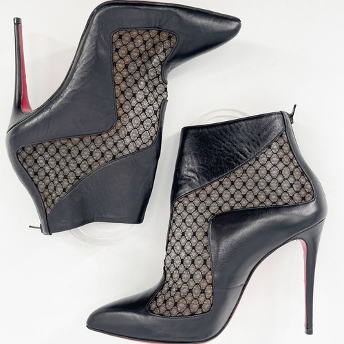Christian Louboutin Botín Papilloboot 100 Tacones Cuero Negro EU 37 - Imagen 4 de 12