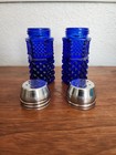Vintage Cobalt Blue Glass Anchor Hocking Wexford Salt and Pepper Shakers — photo 6