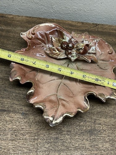 Vintage 1940er Herbst Blatt Servierschale ~ 9" x 9" ~ Reparaturen - Bild 4 von 11