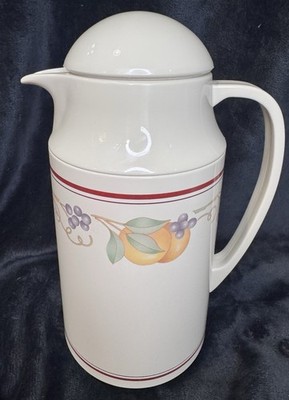 Vintage Corelle Corning Abundance 1qt Thermique Thermos Carafe Pitcher Hot, Cold