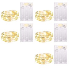 5 Pack Fairy Lights Battery Operated 7FT 20 LED String Lights Timer