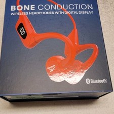 Reebok Bone Conduction Wireless Bluetooth Headphones Digital Display Red