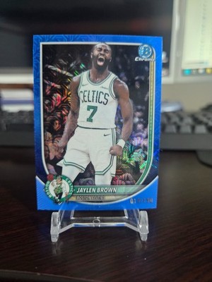 2025-26 Bowman Basketball Jaylen Brown /150 Blue Mojo Refractor Chrome BCV-57