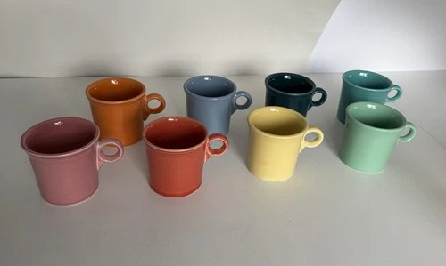 FIESTAWARE Multicolor Ring Handle Mugs Homer Laughlin Lot of 8