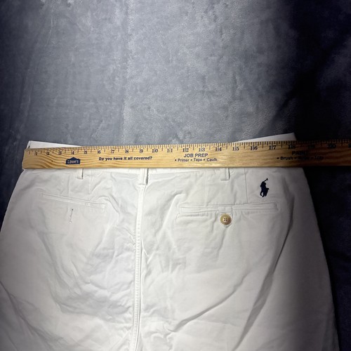 Polo Ralph Lauren Shorts 36 Stretch Classic Fit White Solid 8" Inseam Pony - Picture 7 of 8