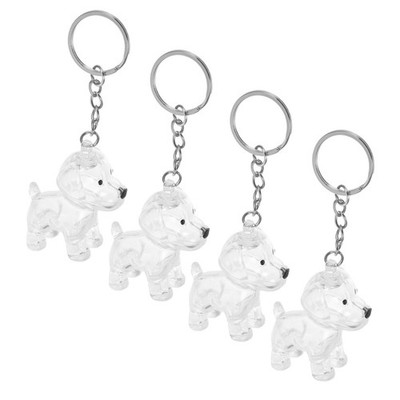 4Pcs Lightweight Transparent Dog Hair Storage Keychain Pet Memorial Souvenir