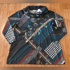 NWT Christopher Banks Multicolor Patterned Cowl Neck Top