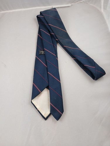Vintage Christian Dior Neck Tie Men Blue Stripes - Picture 2 of 3