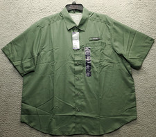 Eddie Bauer Fishing Shirt Mens XXL Green Woven Tech Hiking Classic Fit UPF 40
