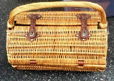 Picnic Time Barrel Shaped Wicker Basket With Assorted Picnic Accessories for Two