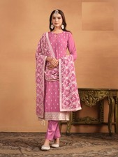 Pakistani Straight Georgette Kurti With Pant Wedding Special Salwar Suit 3Pc