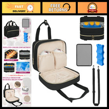 Breastmilk Cooler Travel Bag - Wearable Breast Pump Storage with Ice Pack  Wate