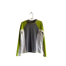 Cat Jack Kids Long Sleeve Rash Guard Grey Lime Green Colorblock Size S 6/7 NWT