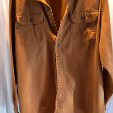 Wrangler Men's Denim Button-Up Shirt, Brown, Western Cowboy Rodeo, Long Sleeve