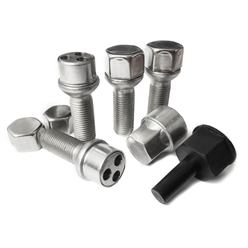 Set of 4 Trilock Wheel Locking Bolts Hex:19mm (M14x1.5) Len:56.3mm Thread:35mm