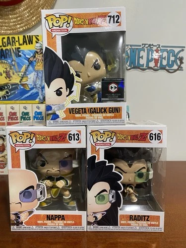 Funko Pop!: Dragon Ball Z - Vegeta #712 Exclusive , Nappa #613, Raditz #616