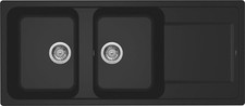 Lavello Cucina 2 Vasche da Incasso 116 cm Granitek Nero LG250040 Life 500 ELLECI
