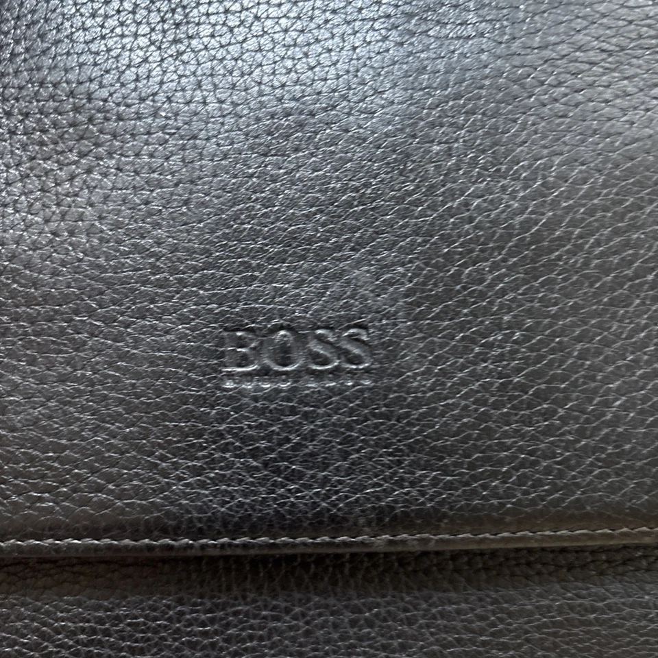 Hugo Boss Mensajero Bolso de Hombro Bandolera Cartera Cuero Negro 15 Pulgadas Foto 2 de 4